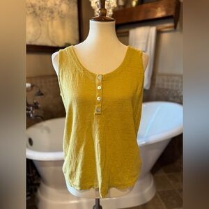 Joie Mustard Button-Front Tank Top 100% Linen
Sleeveless Tank medium